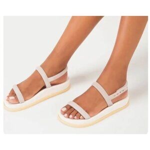 Melissa Soft Wave Beige & White Jelly Sandals Size 7 With Adjustable Strap